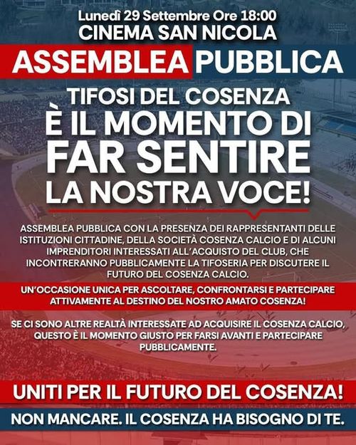 Assemblea pubblica Cosenza Calcio