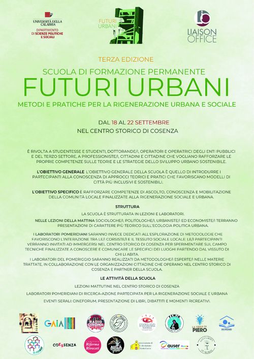 FUTURI URBANI - Metodi e pratiche per la rigenerazione sociale e urbana / 3° Edizione