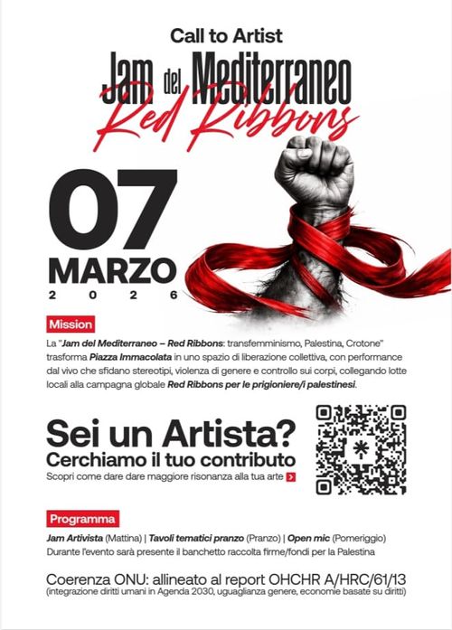 Jam del Mediterraneo – Red Ribbons: transfemminismo, Palestina, Crotone