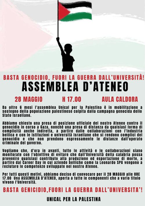 ASSEMBLEA D'ATENEO - BASTA GENOCIDIO