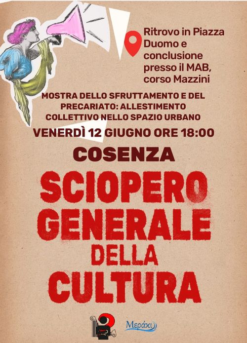 Mostra dello sfruttamento e del precariato: allestimento collettivo nello spazio urbano