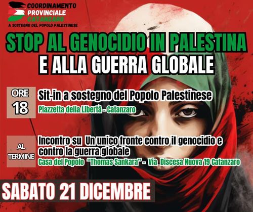 Sit-in a sostegno del popolo palestinese