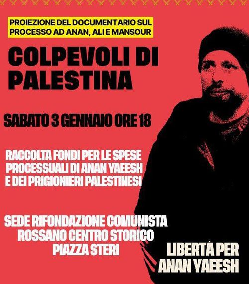 Proiezione "Colpevoli di Palestina"