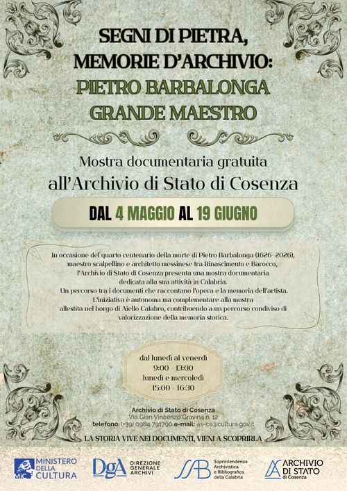 Segni di pietra, memorie d’Archivio: Pietro Barbalonga grande maestro