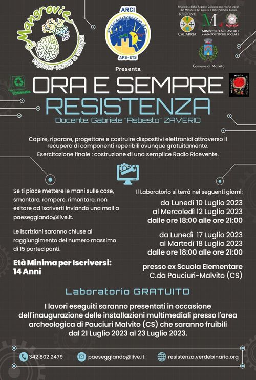 ORA E SEMPRE RESISTENZA - Laboratorio gratuito di elettronica